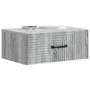  Vegghengt Nattbord med skuff 2 pcs Grå sonoma 49 x 34,5 x 20 cm