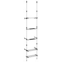  Teleskopisk hagestativ med 3 hyller sølv aluminium