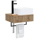  Vegghengt vask Artisan eik 50 x 41 x 39 cm Konstruert tre