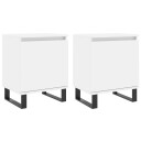 vidaXL Nattbord 2 stk hvit 40x30x50 cm konstruert tre