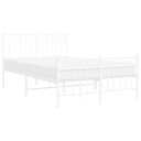 vidaXL Sengeramme i metall med hode- og fotgavl hvit 120x190 cm 8721012210646