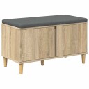 vidaXL Gangbenk Sonoma eik 80 x 38 x 46 cm Konstruert treverk og stoff