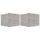 vidaXL Nattbord 2 stk betonggrå 40x30x30 cm sponplate