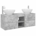 vidaXL Baderomsinnredningssett 3 stk. Betonggrå 49,5 x 44,5 x 65 cm