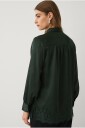 Ellos Collection   Satengbluse med blondekant   Grønn