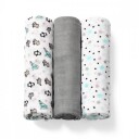 Babyono Kluter i Organisk Bambus   3pk   70x70cm   Grå