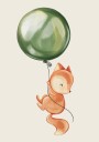 Fox Holding Balloon Plakat Plakat / 50x70cm