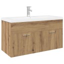 Vidaxl Vaskskap med innebygd vask artisan eik konstruert tre 3328910
