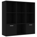 vidaXL Bokhylle svart 98x30x98 cm sponplate