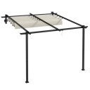 Veggmontert vindtett pergola 3x3m Kremfarget
