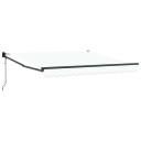  Automatisk Uttrekkbar Markise Hvit 300x250 cm  Markise Erstatningsstoff for 3x2.5 m Ramme Hvit