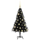  Juletre med 150 LED med stativ Svart 120 cm PVC