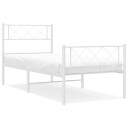 vidaXL Sengeramme i metall med hode- og fotgavl hvit 107x203 cm 8721012191198