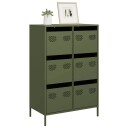  Highboard olivengrønn 68x39x101,5 cm stål 8721102929816