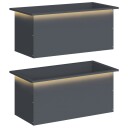 vidaXL Hageplantekasse med LED 2 stk. Antrasitt 40 x 80 x 40 cm Stål