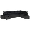 vidaXL Hagesofa Set 8 stk. Svart polyrotting