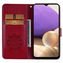 Samsung Galaxy A55 Ugle Rhinestone Lommebok-deksel Rød