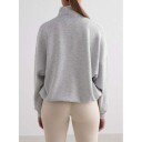 Aim’n Light Grey Melange Comfy Half Zip - XS