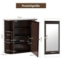 Veggmontert oppbevaringsskap Flerbruks baderomsmedisinskap 66 x 16,7 x 63 cm Brun