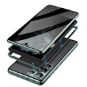 Samsung Galaxy S23 Ultra 5G Magnetisk Deksel med Herdet Glass Privacy Grønn
