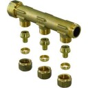 Uponor 3/4" Samlestokk med Fast Muffe og 3 Avgreninger for 15mm Omløper