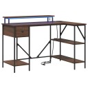  Skrivebord brun eik 120 x 79 x 86.5 cm Konstruert tre