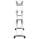 vidaXL Skostativ med hjul s?lv 66x27x100 cm