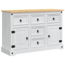 vidaXL Oppbevaringskister Corona Hvit 112 x 40 x 75 cm Massiv furu