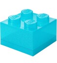 Room Copenhagen LEGO® Brick Boks Translucent 4 Knotter Glitter Lyseblå