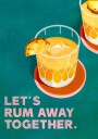Rum Away Beach Bar Cocktail Art Plakat / 30x40