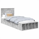  Sengestamme med hylle Betonggrå 70 x 190 cm Konstruert tre