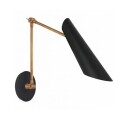 Franca Double Library Wall Light Antique Brass/Black Shade