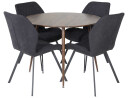 Venture Design Plaza & Gemma spisegruppe Brun/svart 4 st stoler & bord 100 cm