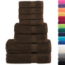 vidaXL Premium håndklesett 8 deler SOLUND brun 600 g/m2