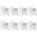  Utendørs spisegruppe 9 pcs Hvit 250 x 100 x 73 cm
