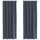  Gardiner med gardiner 2 pcs Antrasitt Polyester