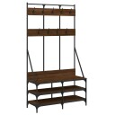  Klesstativ med skooppbevaring brun eik 100x40x184 cm 8721012196230