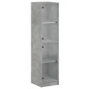  Highboard med glassdører betonggrå 35x37x142 cm