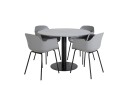 Venture Home Estelle Matgruppe 106 cm Rund med 4 Comfort stoler Sort