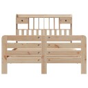 Seng med bokhylle uten madrass 160x200 cm heltre furu 8721158411433