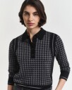 Gant Pologenser i jacquard i merinoull BLACK L