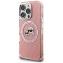 Karl Lagerfeld MagSafe Mobildeksel iML Glitter til iPhone 16 Pro med Karl & Choupette Logo - Rosa