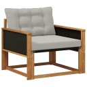vidaXL Utendørs sofa sett Massiv akasietre og Textilene Naturlig