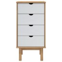vidaXL Kommode OTTA brun og hvit 46x39,5x90 cm heltre furu