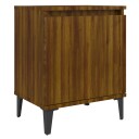 vidaXL Nattbord med metallben brun eik 40x30x50 cm