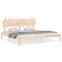 vidaXL Sengeramme med hodegavl 200x200 cm heltre