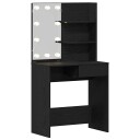  LED Dressingbord i Svart Eik 74.5x40x141 cm laget av Konstruert Tre