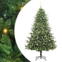  Kunstig forhåndsbelyst juletre med kule sett grønn 210 cm