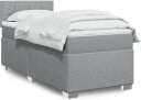  Seng med madrass boksfjær lysegrå 90x200 cm stoff 8721102706530