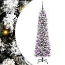  Kunstig juletre Grønn og hvit 180 cm PVC og Metall og Plast